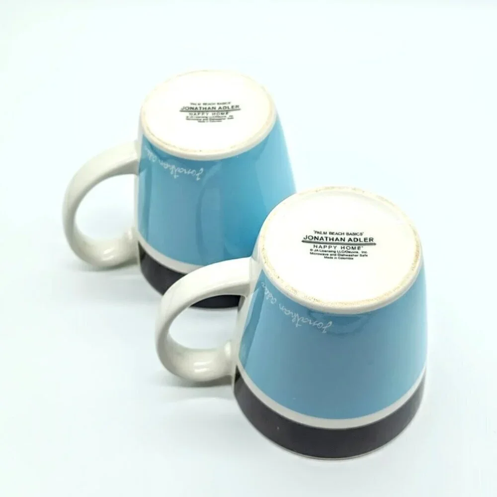 Jonathan Adler Happy Home Palm Beach Basics Ceramic Mugs